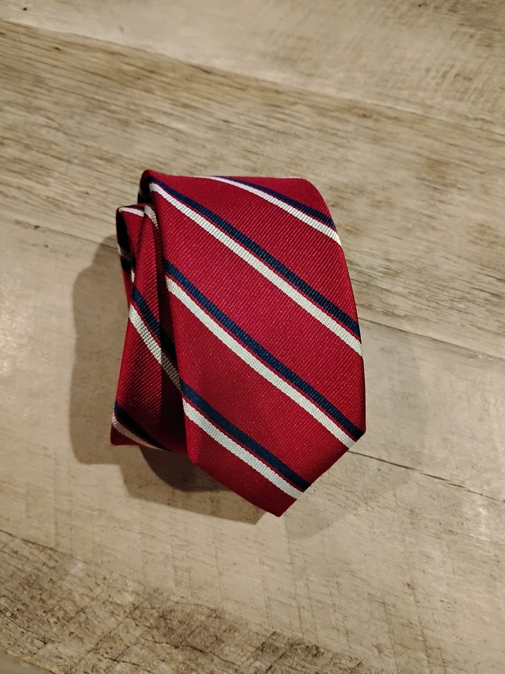 J.Crew Silk Repp Stripe Tie Men's Silk Striped Tie in Red & White